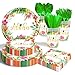 OUNIY Hawaiian Luau Party Decorations Supplies 175 PCS Aloha Tropical Birthday Party Decorations Disposable Dinnerware Set 25 Guest With Paper Plates Napkin Cup for Summer Beach Themed Pool - Image 3