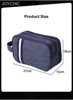Joychic Dry and Wet Separation Large Capacity Cosmetic Bag for Women and Men Portable Waterproof Travel Business Trip Toiletry Bag Multi-purpose Storage Organizer Navy Blue  - Image 4