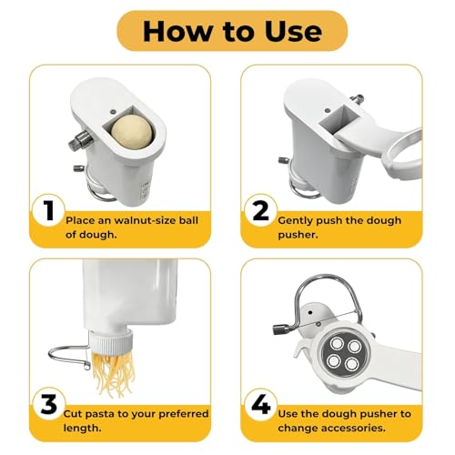 Jorivel 5-in-1 Durable Pasta Press Attachment Compatible with KitchenAid Stand Mixer, Pasta Extruder with 5 Interchangeable Plates and Brush | Makes Spaghetti, Bucatini, Fusilli, and Macaroni - Image 5