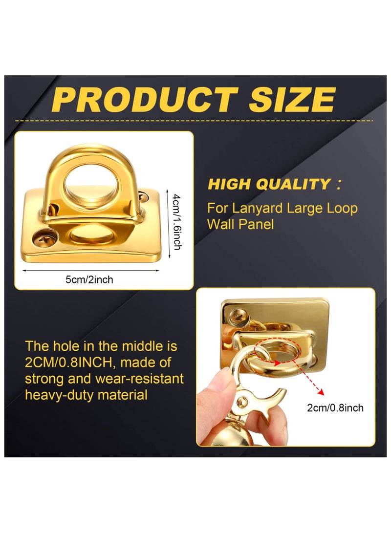SYOSI 2 Pcs Gold Large Loop Wall Plate Metal Post, Queue Line Barrier Hanging Circle Hook, Rope Safety Barriers for Movie Theaters Grand Openings Auto Shows Hotels Velvet Stanchion VIP Rope Crowd Control  - Image 2