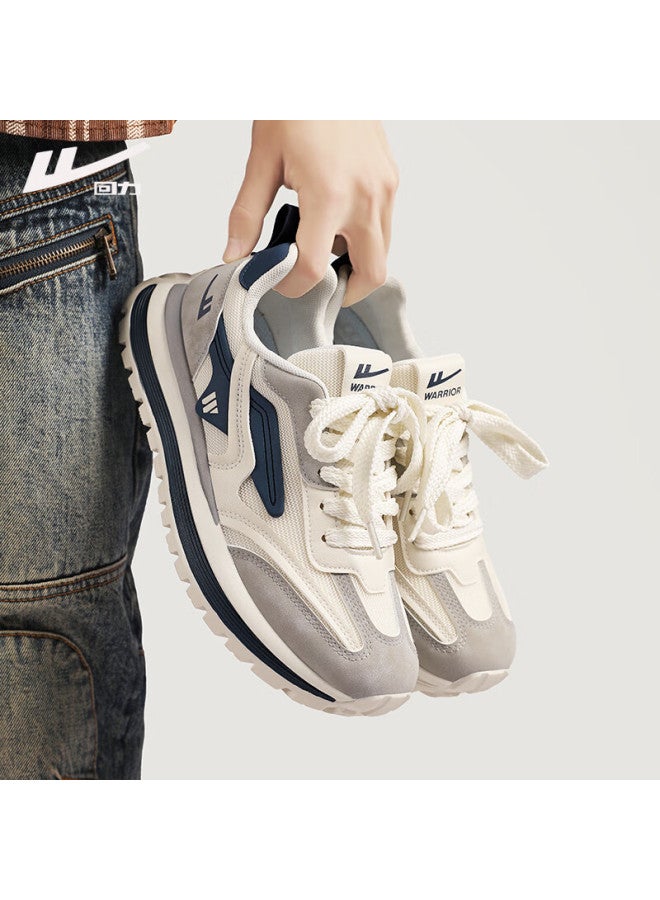Warrior Men's Shoes Autumn Winter New Breathable Shock-absorbing Non-slip Casual Sneakers Gray Blue Size 41