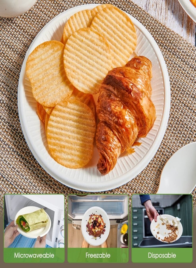 Vplus 100% Compostable Small Paper Plates, 300 Pack 6 Inch Disposable Paper Plates, Uncoated Biodegradable, Made of Sugar Cane Fibers, Perfect for Sandwich, Cake, and Snack - Image 4