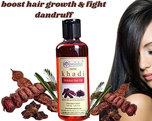 Khadi Rishikesh Herbal Shikakai Hair Oil for Hair Growth & Hair Fall Control | Herbal Ayurvedic Hair Oil with Amla, Bhringraj & Brahmi | Deep Nourishment for Strong, Thick & Healthy Hair | Suitable for Men & Women-210x2=420ml - Image 3