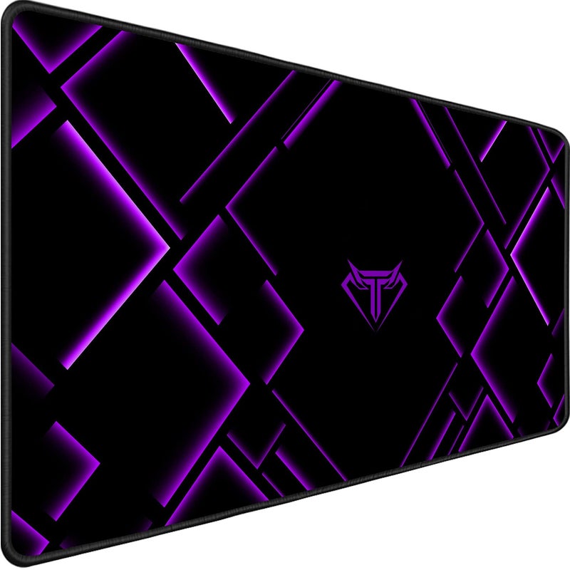 TEDNETGO Large Extended Gaming Mouse Pad, Long Mouse Pads, Extra Large Big Mouse Pad with Stitched Edge, XXL Non-Slip Computer Computer Keyboard Mat for Gamer/Desktop/Office/Home, Purple - Image 1