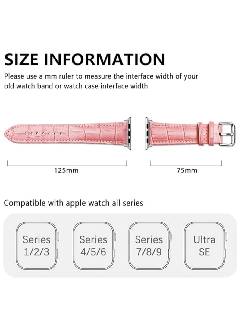 TEMPO Durable Band Compatible with Apple Watch Ultra 2/1 Ultra 49mm 46mm 45mm 44mm 42mm for Men Women, Crocodile Leather ,Waterproof Strap for iWatch Series 10 9 8 7 6 5 4 3 2 1 SE  - Image 4