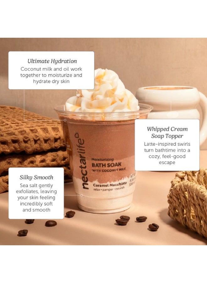 Nectar Life Bath Soak, Salt Bath, Bubble Bath, Natural Detox Foaming Body Soak, Foot Soak, Vegan Body Skin Care, 9 oz. (Caramel Macchiato) - Image 2