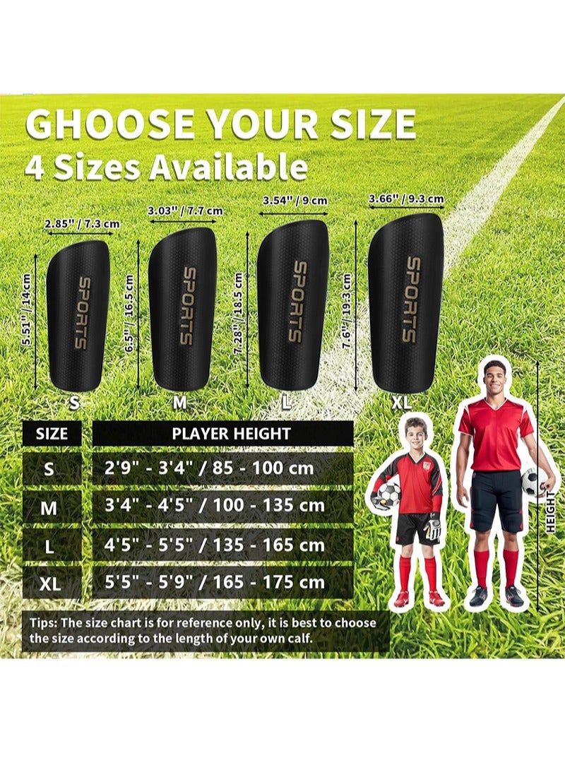 Aikanbo Lightweight Soccer Equipment Four Piece Set,Skidproof Soccer Socks,Protective Soccer Shin Pads L Size and Sleeves with Optimized Insert Pocket,Calf Protective Gear,Calf Compression Socks For Soccer Football Sports Adjustable Shin Guard Straps - Image 3