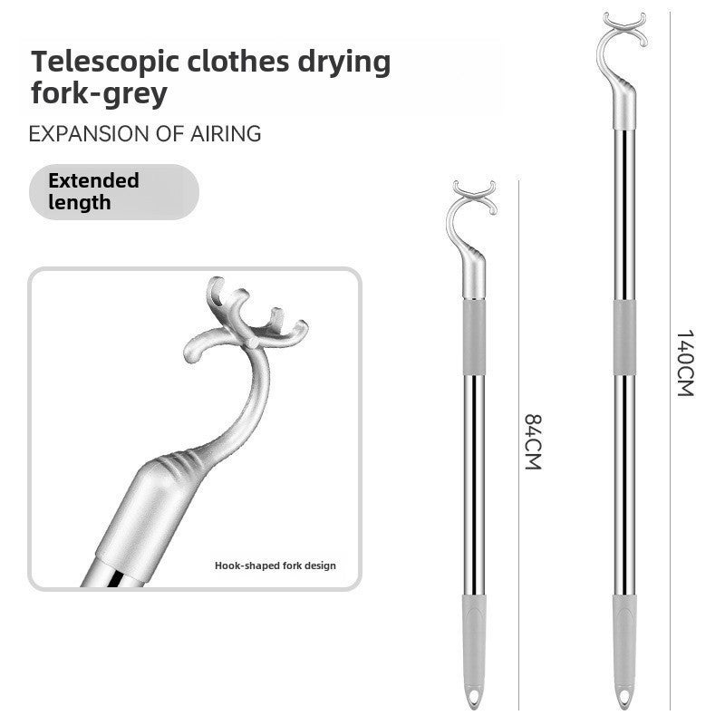 Stainless Steel Durable Telescoping Clothes Rod Gray (extended)