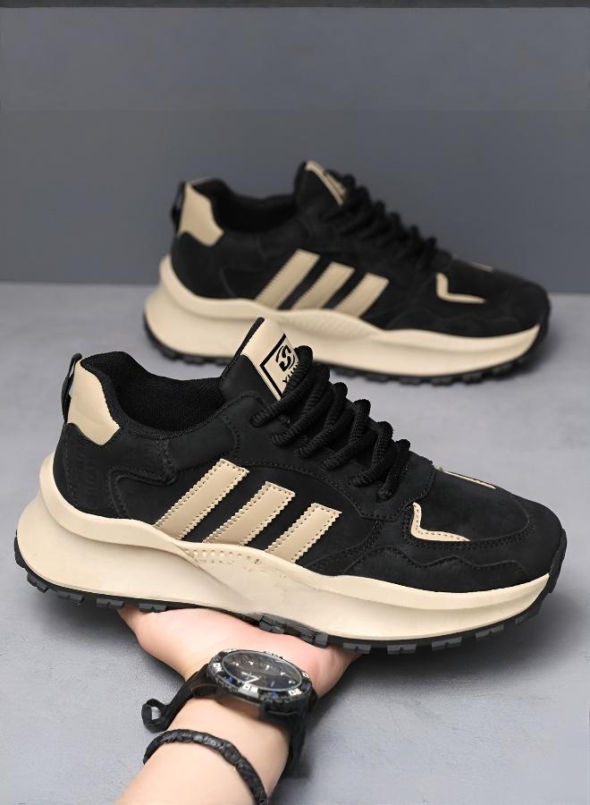 Men's Vintage Design Leather Upper Athletic Shoes - No Foot Pressure Comfort - Image 1