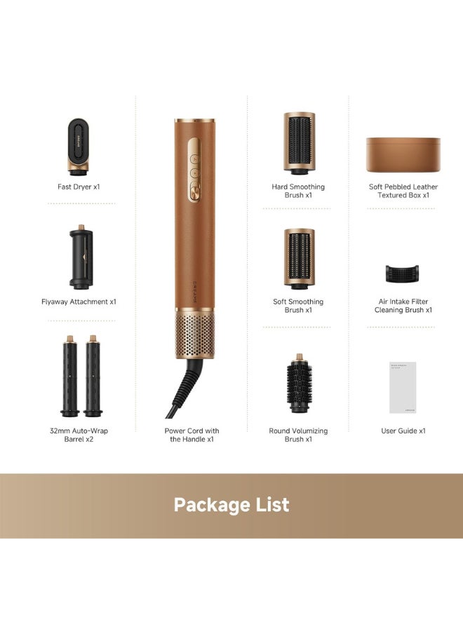 Dreame Dreame AirStyle Pro, 7-in-1 Hair Styler, Fast Drying, 2 Curling Barrels, Volumizing Hair, Smoothing Brush, Reduce Frizz, Leather Package, Airflow Styling, Magnetic Design- AMF18A  - Image 2
