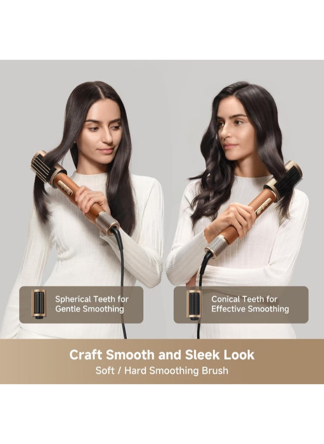 Dreame AirStyle Pro, 7-in-1 Hair Styler, Fast Drying, 2 Curling Barrels, Volumizing Hair, Smoothing Brush, Reduce Frizz, Leather Package, Airflow Styling, Magnetic Design- AMF18A