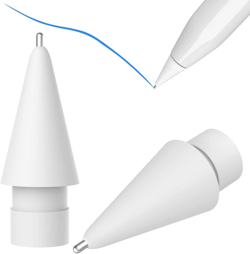 KASTWAVE Replacement Tips for Apple Pencil, 2 Pcs No Wear Out Fine Point Precise Control Pencil Replacement Nibs, Compatible with Apple Pencil 1st Gen and 2nd Gen - Image 1