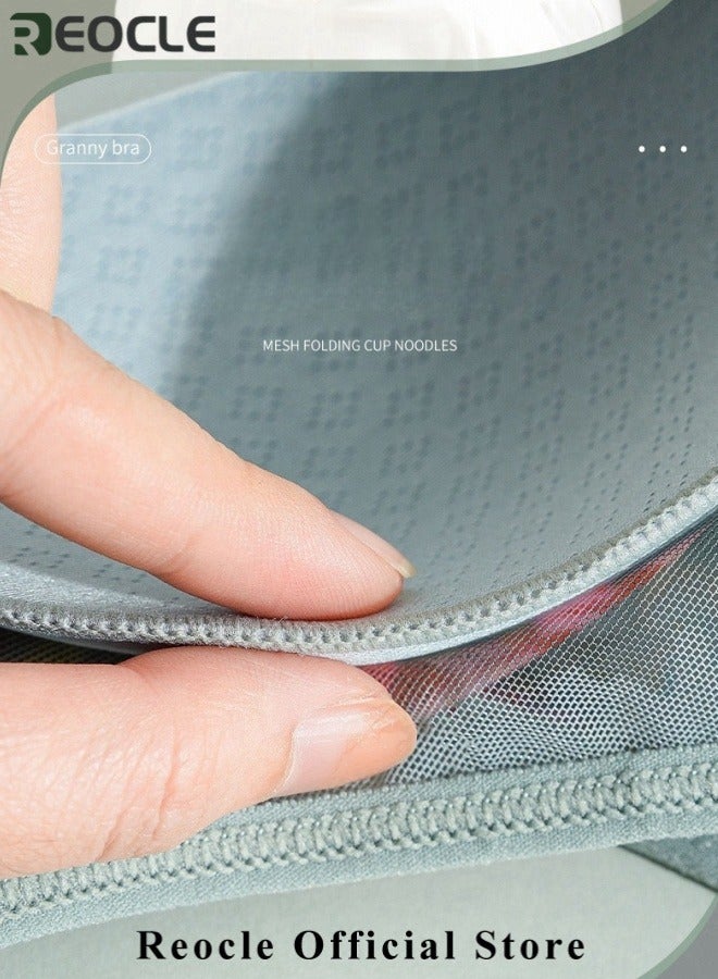 REOCLE Women's Seamless Bra without Steel Ring Flower Patterned Lingerie Vest Style Underwear Printed Underwear Big Chest Appears Small Breathable No Sensory Support Bra for Mather - Image 5