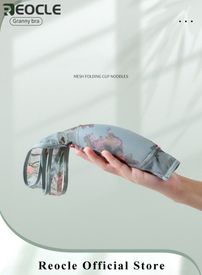 REOCLE Women's Seamless Bra without Steel Ring Flower Patterned Lingerie Vest Style Underwear Printed Underwear Big Chest Appears Small Breathable No Sensory Support Bra for Mather - Image 4