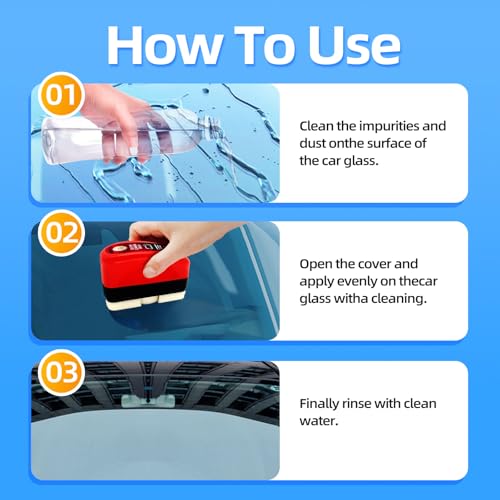 KING OF BIOTIN Automotive Oil Film Cleaning Brush, Oil Film Cleaning Brush for Car Windows, Windshield Cleaner, Glass Cleaning Board, Improves Clarity and Visibility - Image 5