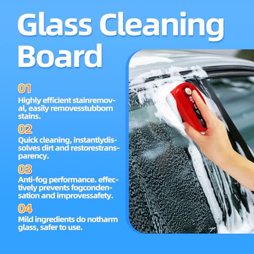 KING OF BIOTIN Automotive Oil Film Cleaning Brush, Oil Film Cleaning Brush for Car Windows, Windshield Cleaner, Glass Cleaning Board, Improves Clarity and Visibility - Image 2