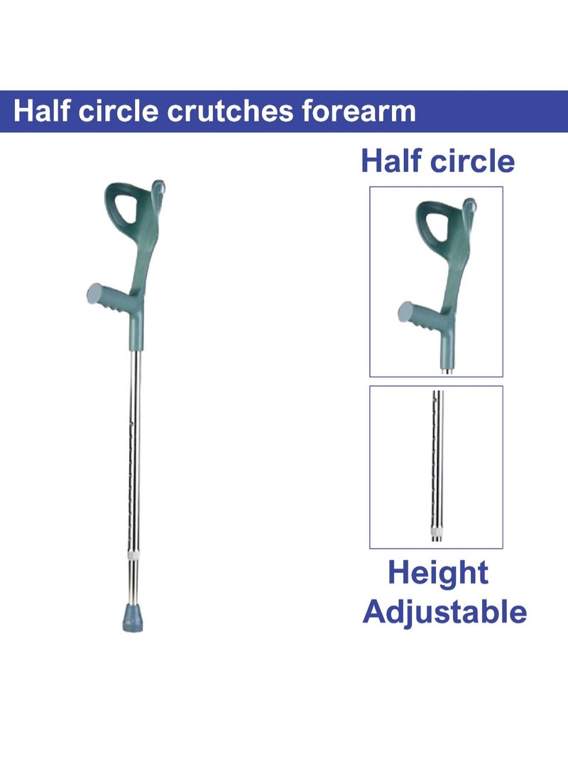 STARMED - StarMed Adjustable Height Forearm Crutches, Half Circle, Strong Gripped Handle, Mobility Aid, Walking Assistance - Image 1