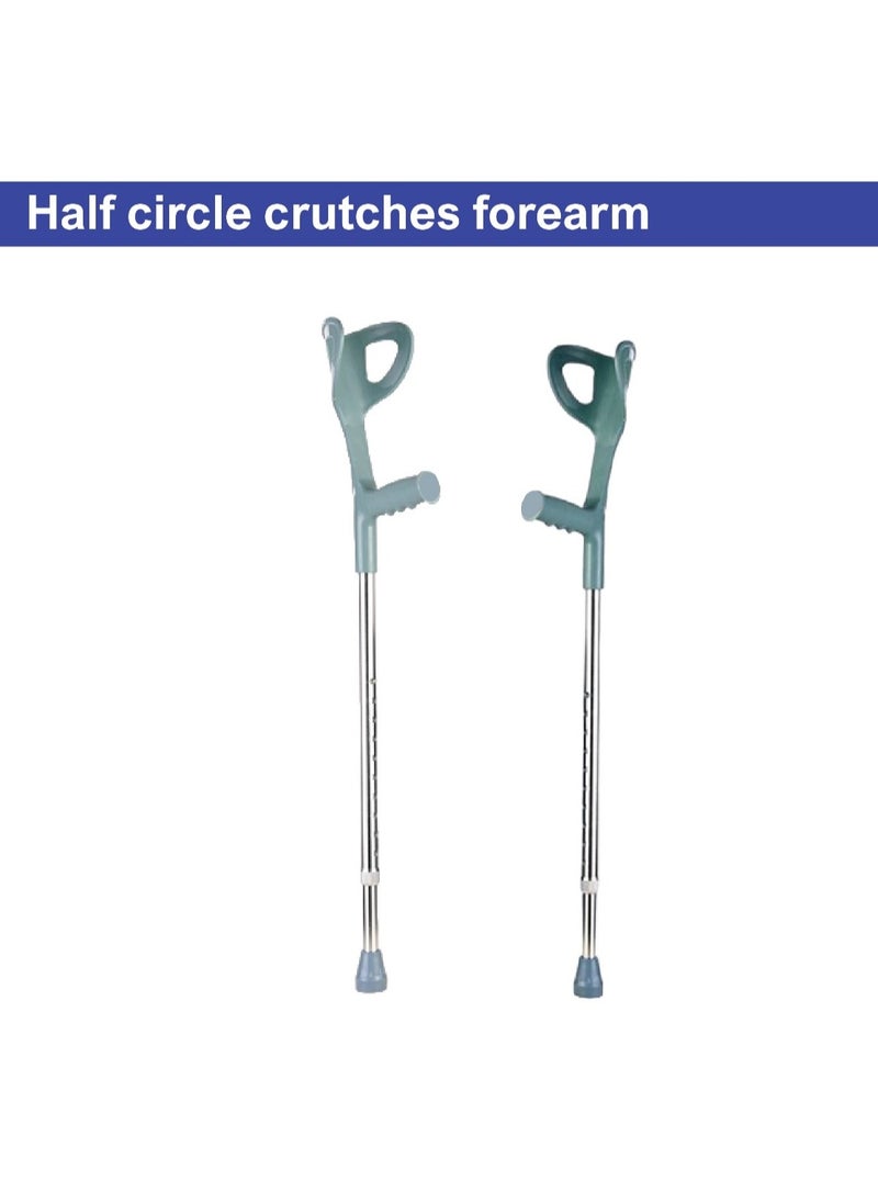 STARMED - StarMed Adjustable Height Forearm Crutches, Half Circle, Strong Gripped Handle, Mobility Aid, Walking Assistance - Image 1