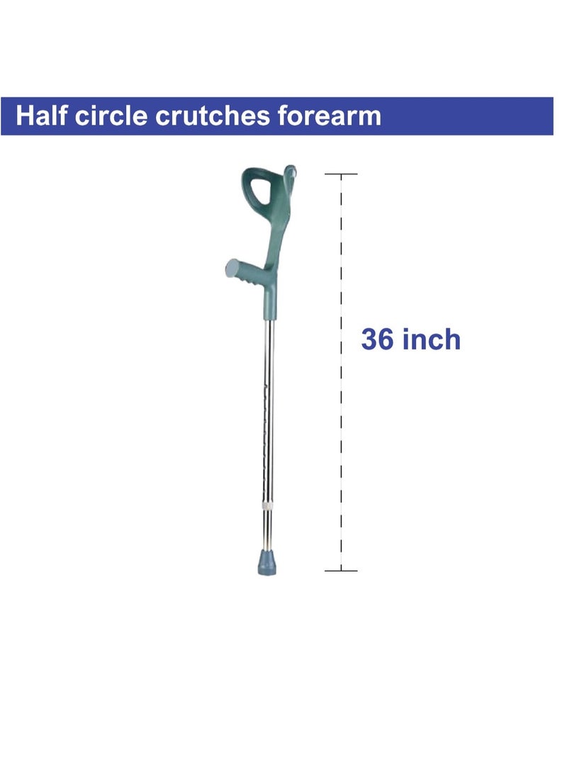 STARMED - StarMed Adjustable Height Forearm Crutches, Half Circle, Strong Gripped Handle, Mobility Aid, Walking Assistance - Image 1