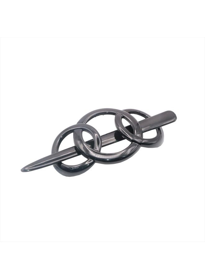 Parcelona French Triple Ringed 3.5" Black Cellulose Hair Slider Pin Thru Holder Barrette Non Slip Women Hair Accessories, Made in France - Image 1