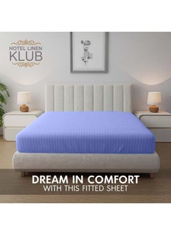 Hotel Linen Klub Deyarco Soft Comfort Stripe Microfiber Lavender Fitted Sheet Super -King 200 x 200 cm  - Image 5
