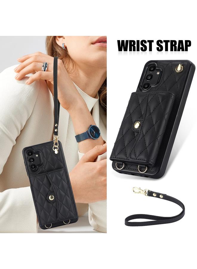 S-TOP Case For Samsung Galaxy A13 4G/5G Crossbody Rhombic Horizontal Wallet Leather Phone Case - Image 2