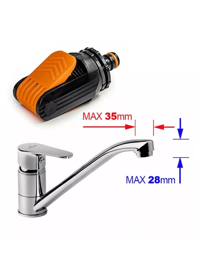 Ecogreen Multi Tap Connector , Kitchen Mixer Tap To Garden Hose Pipe Connector With Adjustable Nozzle Indoor Outdoor Universal Click-Lock Adaptor - Image 2