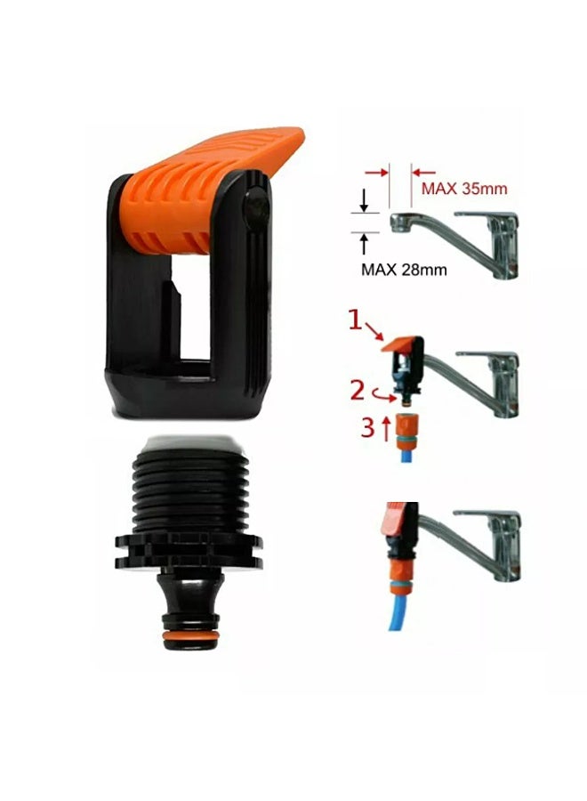 Ecogreen Multi Tap Connector , Kitchen Mixer Tap To Garden Hose Pipe Connector With Adjustable Nozzle Indoor Outdoor Universal Click-Lock Adaptor - Image 3