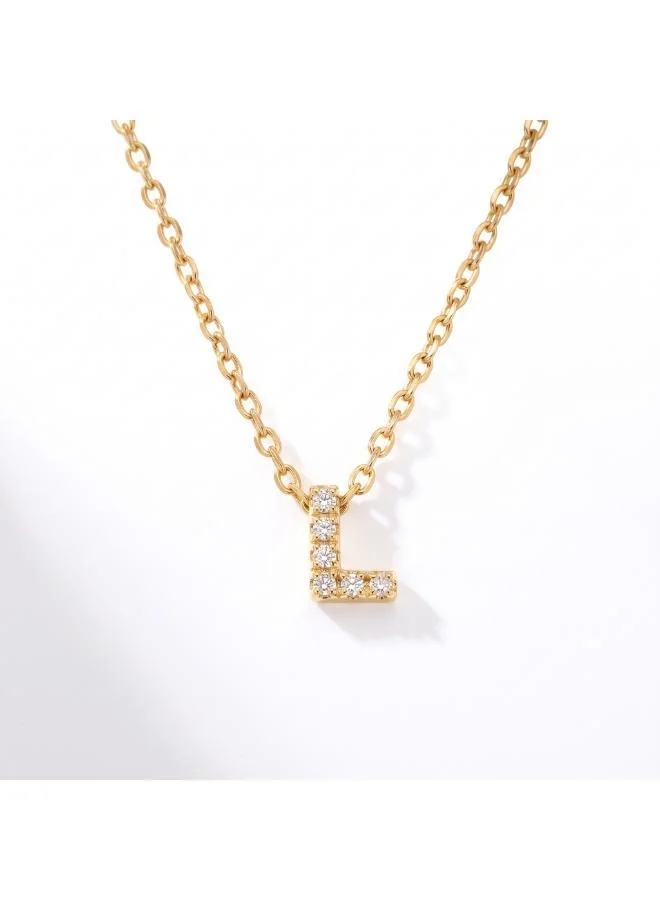 Letter L  Initial Pendant Necklace 18k Gold Plated