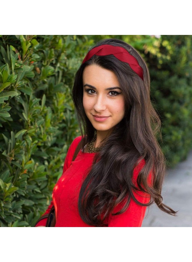 SUN Ring SUNRING Knot Headband Floral Headband Cross Knot Wide Headbands Multicolor Hair Accessories for Women and Girls (Pack of 6) - Image 3