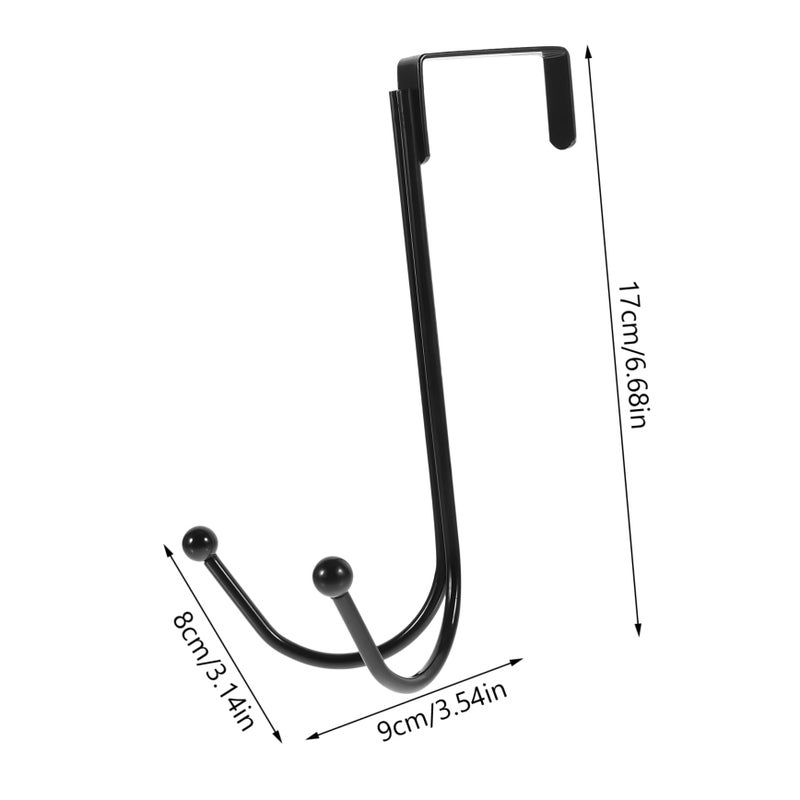 2Pcs Black Over Door Hooks Wall Hangers For Coats Hats Clothes Organizer Storage Space Saving - Image 3