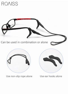 Eyeglasses Strap-Chains-Cord Eco-Friendly Silicone Sunglass String for Men Women Kids Adjustable Eyewear Retainer with Ear Hooks for Reading Glasses Sports and Outdoor Activities Black - pzsku/Z8FC818A94C5ADBA7A1B7Z/45/_/1677649584/2648936e-9d44-400b-a0be-2061fca37c00