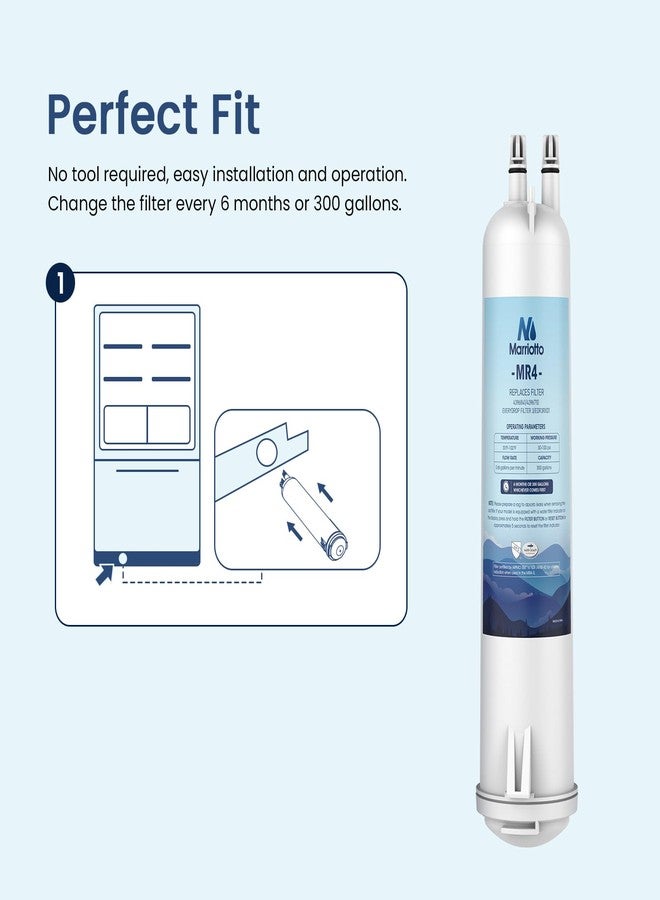 MARRIOTTO MRW4 Refrigerator Water Filter Compatible with EDR3RXD1, 4396841, 4396710, Filter 3, 46-9083,46-9030, 9030, 9083 Refrigerator Water Filter | 1 Pack (Packaging may vary) - Image 4