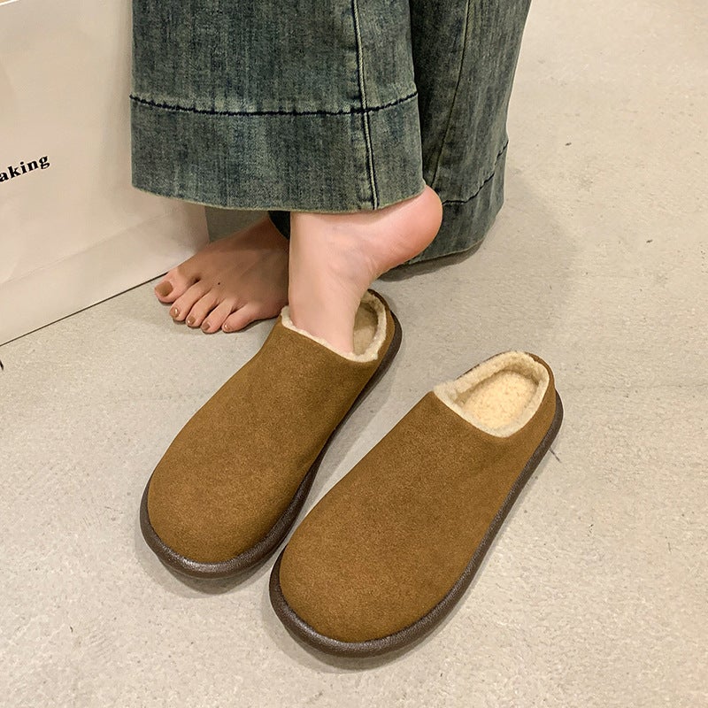 Birkenneth Shoes Covered Head Mao Mao Slippers Women'S Warm Outer Wear Non-Slip Soft Bottom Mao Mao Shoes Cotton Slippers - Image 1