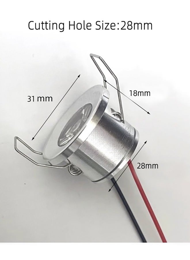 2 حزمة أضواء LED صغيرة مجوفة 3 وات ضوء سقف AC85-265V لغرفة المعيشة الداخلية وغرفة النوم وخزانة المجوهرات وعرض العدادات وسقف المنزل (فضي، 3000K لون أبيض دافئ)  - Image 2