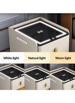 Kidle Smart Bedside Table Safe Integrated Home Anti-Theft Multifunctional Wireless Charging with Light USB Light Luxury Bedside Cabinet  - Image 5