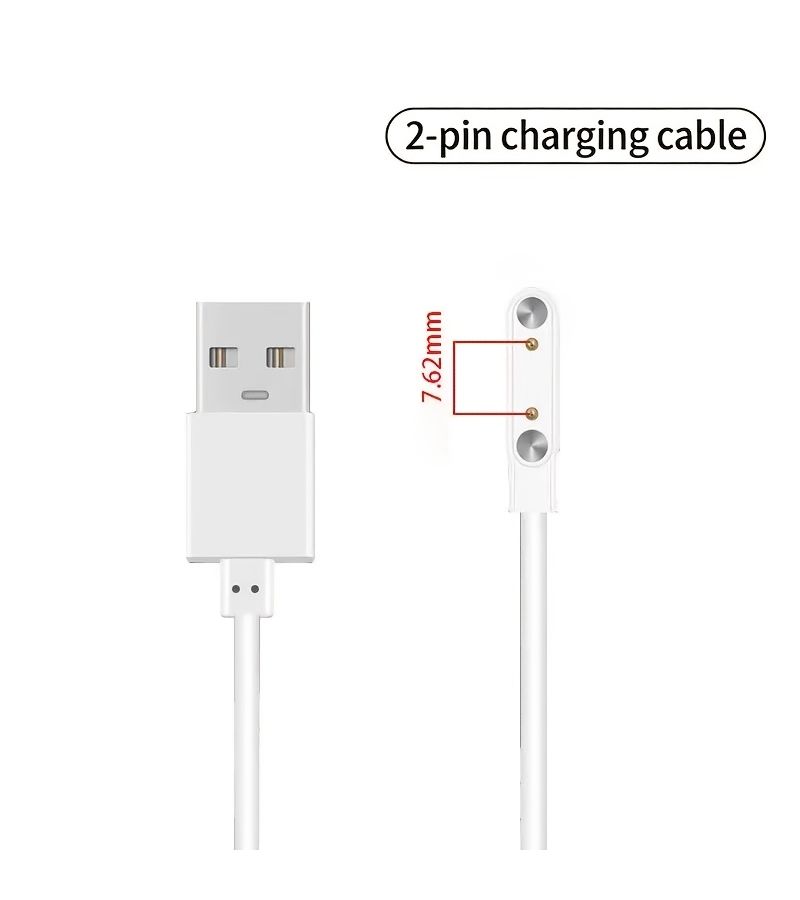 2 Pin Magnetic Charging Dock For Smart Watch 2P 7.62mm Flat Data Cable - Image 3
