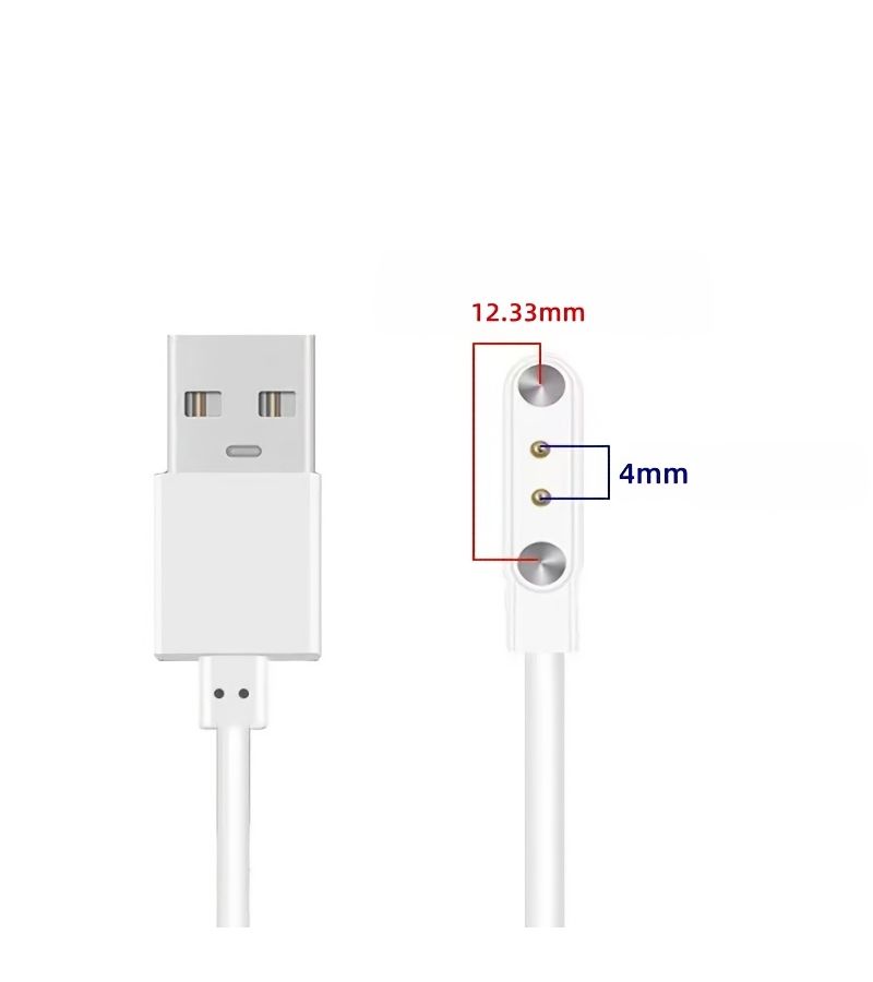 2 Pin Magnetic Charging Dock For Smart Watch 2P 7.62mm Flat Data Cable - Image 2