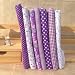 Qintreesify 7Pcs 10 x 10 Top Cotton Craft Fabric Bundle Squares Patchwork DIY Sewing Scrapbooking Quilting Floral Dot Pattern Fabric 25cm x 25cm Purple - Image 2