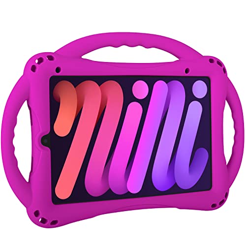 TopEsct Kids Case for iPad mini 7 (A17 Pro) 2024 /iPad Mini6 2021, Shockproof Silicone Cover with Handle Stand for 8.3" iPad mini 6th/7th Gen,Purple - Image 1