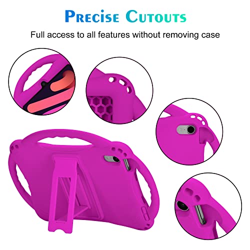 TopEsct Kids Case for iPad mini 7 (A17 Pro) 2024 /iPad Mini6 2021, Shockproof Silicone Cover with Handle Stand for 8.3" iPad mini 6th/7th Gen,Purple - Image 4