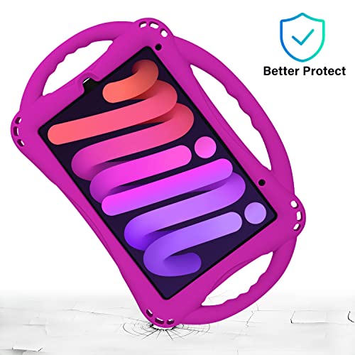 TopEsct Kids Case for iPad mini 7 (A17 Pro) 2024 /iPad Mini6 2021, Shockproof Silicone Cover with Handle Stand for 8.3" iPad mini 6th/7th Gen,Purple - Image 2