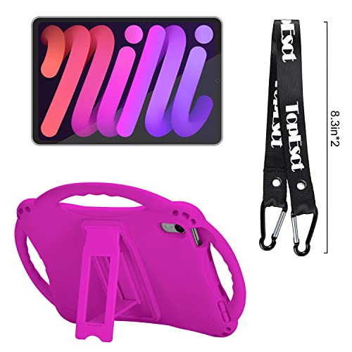 TopEsct Kids Case for iPad mini 7 (A17 Pro) 2024 /iPad Mini6 2021, Shockproof Silicone Cover with Handle Stand for 8.3" iPad mini 6th/7th Gen,Purple - Image 5