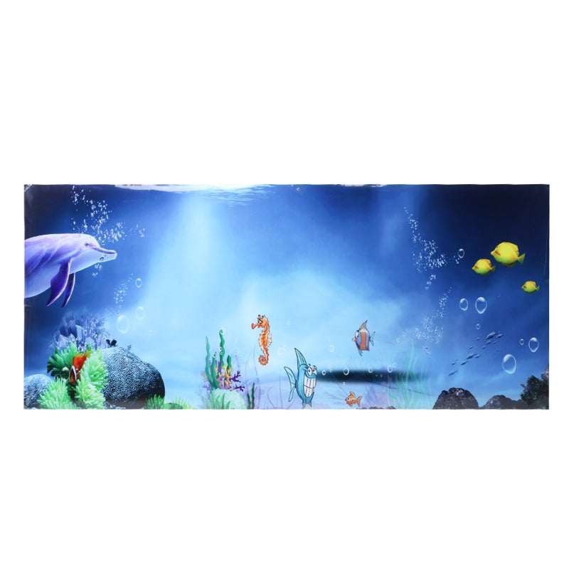 Aquarium Background Sticker: 4 Sizes PVC Self-Adhesive - Waterproof Fadeless Non-Glare Wall Sticker for Fish Tank Decoration - Image 1