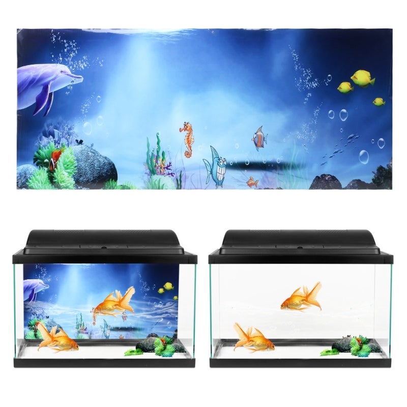 Aquarium Background Sticker: 4 Sizes PVC Self-Adhesive - Waterproof Fadeless Non-Glare Wall Sticker for Fish Tank Decoration - Image 4