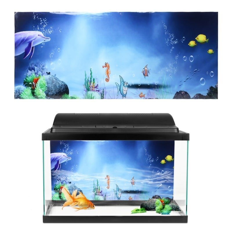 Aquarium Background Sticker: 4 Sizes PVC Self-Adhesive - Waterproof Fadeless Non-Glare Wall Sticker for Fish Tank Decoration - Image 3
