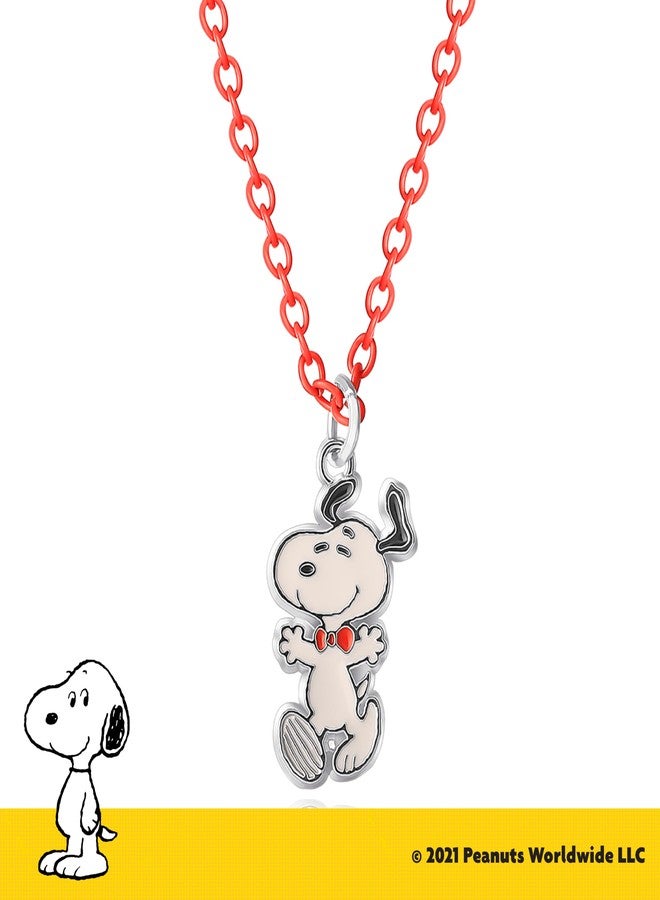 بينتس طقم مجوهرات سنوبي من سلسلة بيناتس، يتضمن قلادة وأقراط سنوبي، مرخص رسميًا، طول القلادة 16 بوصة + 3 بوصات مع سلسلة حمراء - Image 4