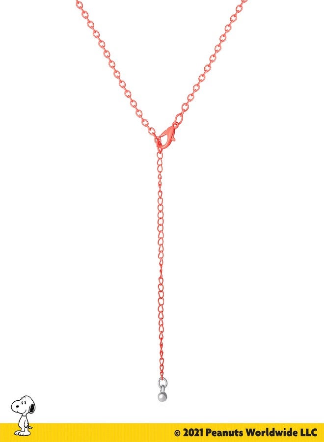 بينتس طقم مجوهرات سنوبي من سلسلة بيناتس، يتضمن قلادة وأقراط سنوبي، مرخص رسميًا، طول القلادة 16 بوصة + 3 بوصات مع سلسلة حمراء - Image 5