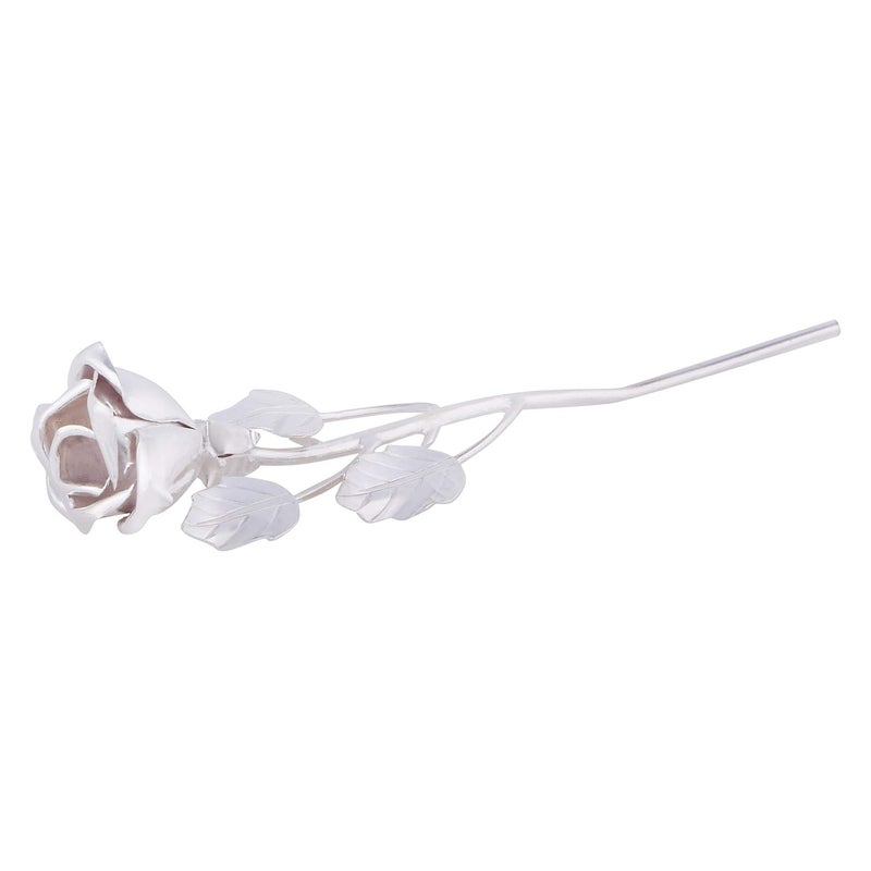 Osasbazaar Sterling Silver Artificial Rose Flower with Purity Certificate and Gift Box Silver Pack of 1 - Image 2