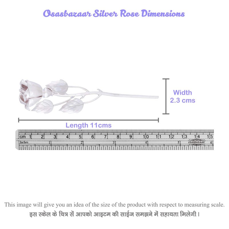 Osasbazaar Sterling Silver Artificial Rose Flower with Purity Certificate and Gift Box Silver Pack of 1 - Image 5